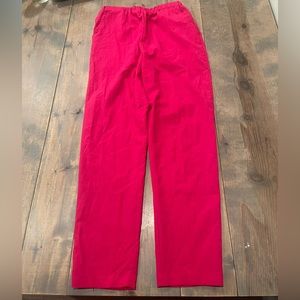 Susan Christopher Vintage Women’s Solid Pink Side Pockets Elastic Waist Pants S
